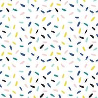 Confetti vector pattern. Abstract festive seamless background with colorful sprinkles. Memphis style.