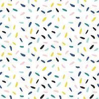 Confetti vector pattern. Abstract festive seamless background with colorful sprinkles. Memphis style.