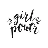 Girl Power. Modern brush calligraphy. Inspirational feminist quote poster design. Graphic design element. vector