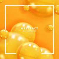 fondo abstracto con bola de esferas amarillas realistas 3d brillantes dinámicas para un elemento creativo divertido