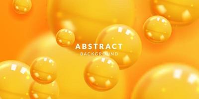 fondo abstracto con bola de esferas amarillas realistas 3d brillantes dinámicas para un elemento creativo divertido