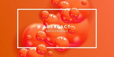 Abstract Background with dynamic glossy 3d realistic orange Spheres ball for fun creative element vector