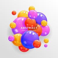 fondo abstracto con bola de esferas creativas coloridas realistas 3d brillante dinámico para elemento creativo divertido vector