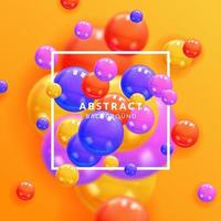 Abstract Background with dynamic glossy 3d realistic colorful creative Spheres ball for fun creative element vector