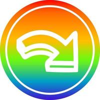 direction arrow circular in rainbow spectrum vector