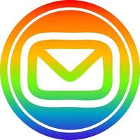 envelope letter circular in rainbow spectrum vector