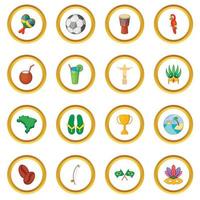 Brazil travel icons circle