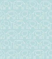 Elephant pattern. Hand drawn doodle elephant silhouette vector seamless background. Baby nursery print.