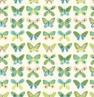 Vector seamless pattern with butterflies. Cute spring background. Retro vintage pastel colors.