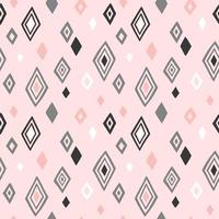 Hand drawn rhombus diamond vector pattern in pink and gray. Cute doodle kids design. Abstract geometric shapes seamless background. Scandinavian style.