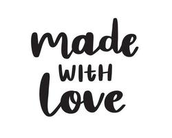 Made with love. Hand drawn lettering phrase. Stylish logo, emblem for product packaging, shop, website, blog. vector