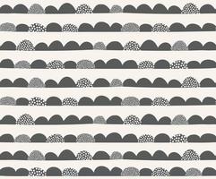 Doodle semicircle abstract vector pattern in scandinavian style. Hand drawn scallops, arc, dots seamless background.