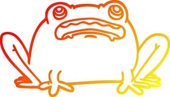 warm gradient line drawing cartoon frog vector