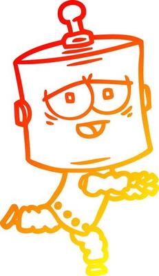warm gradient line drawing cartoon robot