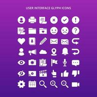 User Interface Glyph Icon Set vector