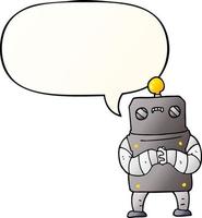 cartoon robot and speech bubble in smooth gradient style vector