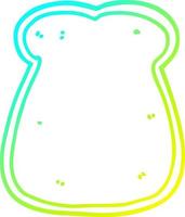 cold gradient line drawing cartoon slice of bread vector