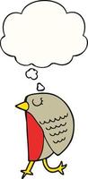 cartoon bird and thought bubble vector