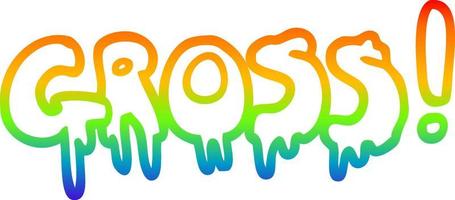 rainbow gradient line drawing cartoon font gross vector