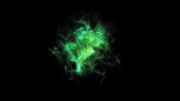 fondo abstracto de la nebulosa verde del universo. partículas espaciales futuristas verdes en estructura de energía brillante. elemento de diseño de nebulosa espacial vfx. ilustración 3d foto