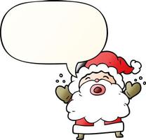 cartoon santa claus shouting in frustration and speech bubble in smooth gradient style vector