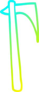 cold gradient line drawing cartoon sharp axe vector