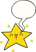 cartoon happy star and speech bubble vector