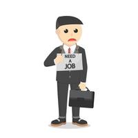 businessman need a job design character on white background vector