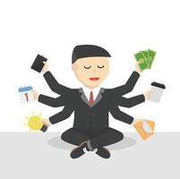 businessman relaxation balancing work design character on white background vector