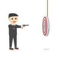 businessman male aiming the target design character on white background vector