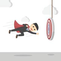 businessman super punch the target design character on white background vector