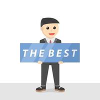 businessman the best design character on white background vector