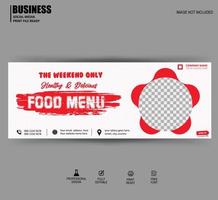 plantilla de banner de menú de comida especial, plantilla de banner de redes sociales con vector