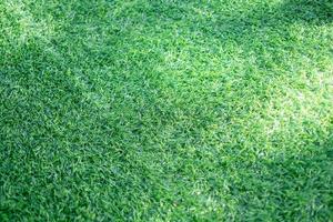 The artificial turf is green and sunny. fall tree shadow, background texture photo