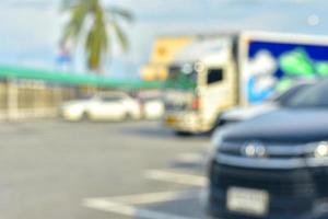 Abstract blur of cars in parking lot photo