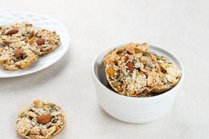 Florentine Cookies with mixed nut and dried fruits and seeds. Gluten free. photo