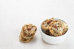 Florentine Cookies with mixed nut and dried fruits and seeds. Gluten free. photo