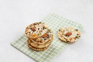 Florentine Cookies with mixed nut and dried fruits and seeds. Gluten free. photo