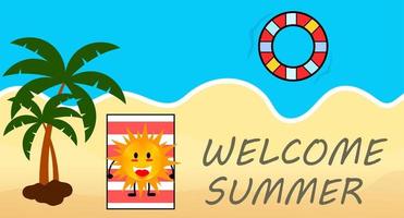 Welcome summer background vector