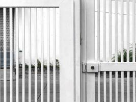 Strong steel fence at the front of garden. photo