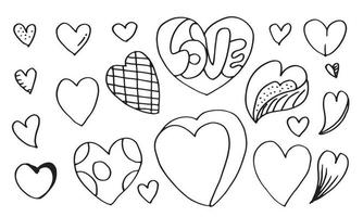 Set of love. Hand drawing. Doodle style. for your design. vector