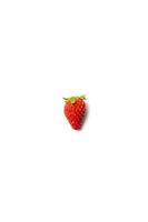 one portrait isolated fresh strawberry on the pure white backgroud in studio light. Clipping path. photo