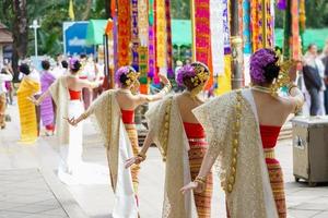 Thai females tranditinal dancing. photo