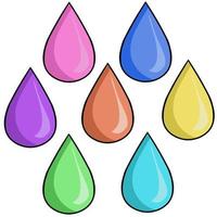 Set of multi-colored paint drops, pastel shades, vector illustration on a white background
