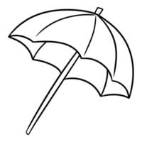 Monochrome picture, Large beach umbrella, rain umbrella, vector illustration in cartoon style on a white background