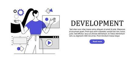 diseño y programación de la landing page, publicidad. diseñador trabajando en diseño ui ux. vector