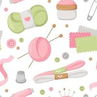 Needlework concept. Various sewing tools. vector