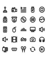 Multimedia Icon Set 30 isolated on white background vector