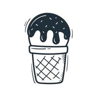 Ice cream hand drawn in doodle style. Sketch vector illustration.