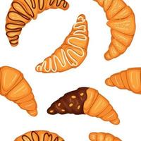 croissant con chocolate aislado. vector